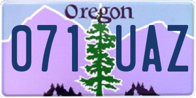 OR license plate 071UAZ