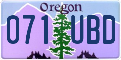OR license plate 071UBD