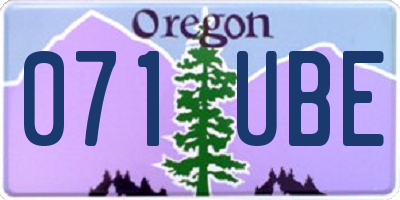 OR license plate 071UBE
