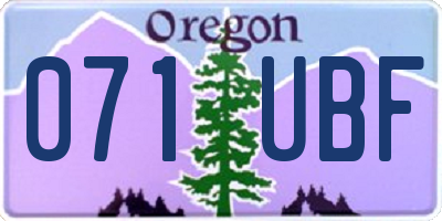 OR license plate 071UBF