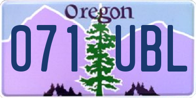 OR license plate 071UBL