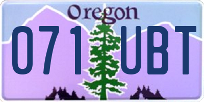 OR license plate 071UBT