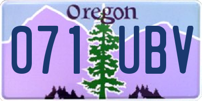OR license plate 071UBV