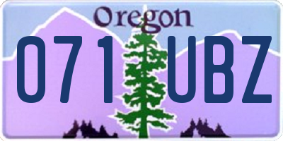 OR license plate 071UBZ