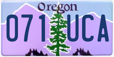 OR license plate 071UCA