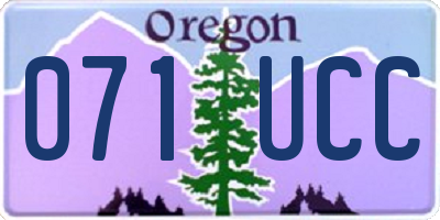 OR license plate 071UCC
