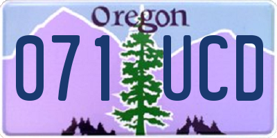 OR license plate 071UCD