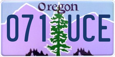 OR license plate 071UCE