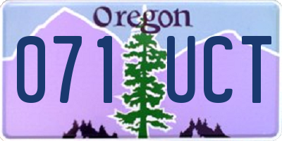 OR license plate 071UCT