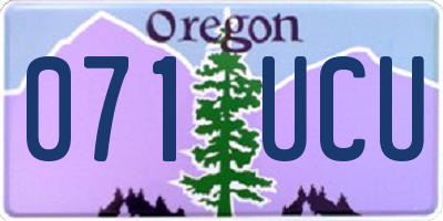 OR license plate 071UCU