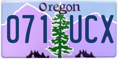 OR license plate 071UCX