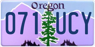 OR license plate 071UCY