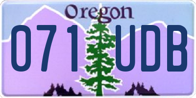 OR license plate 071UDB
