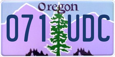 OR license plate 071UDC