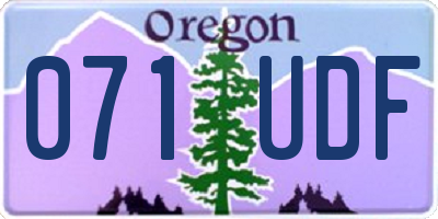 OR license plate 071UDF