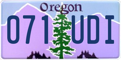 OR license plate 071UDI