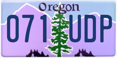 OR license plate 071UDP
