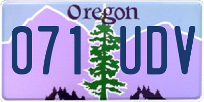 OR license plate 071UDV