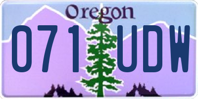 OR license plate 071UDW