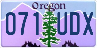 OR license plate 071UDX
