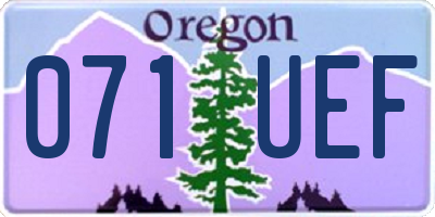 OR license plate 071UEF