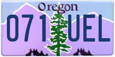 OR license plate 071UEL