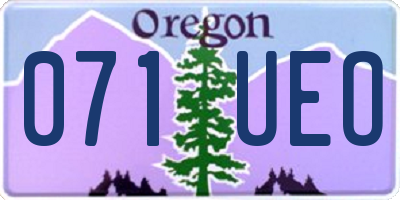 OR license plate 071UEO