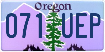 OR license plate 071UEP