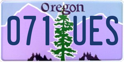 OR license plate 071UES