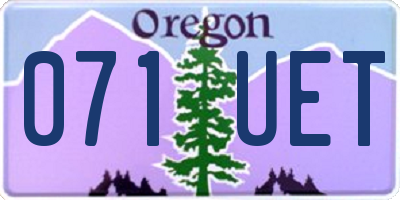 OR license plate 071UET