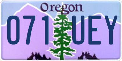 OR license plate 071UEY