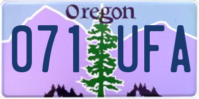 OR license plate 071UFA