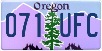 OR license plate 071UFC