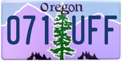 OR license plate 071UFF