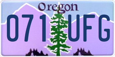 OR license plate 071UFG