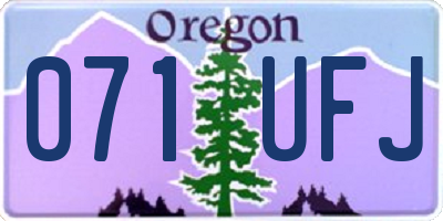 OR license plate 071UFJ