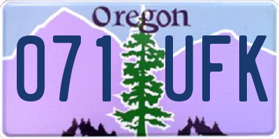 OR license plate 071UFK