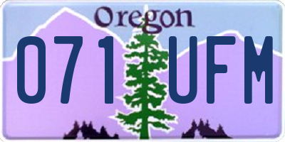 OR license plate 071UFM