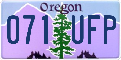 OR license plate 071UFP