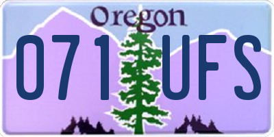 OR license plate 071UFS