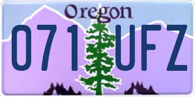OR license plate 071UFZ
