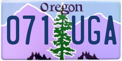 OR license plate 071UGA