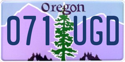 OR license plate 071UGD
