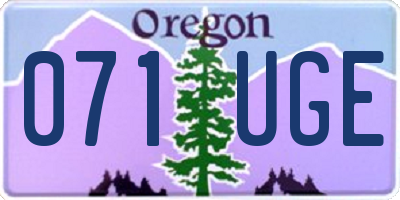 OR license plate 071UGE
