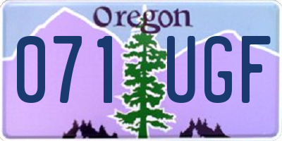 OR license plate 071UGF