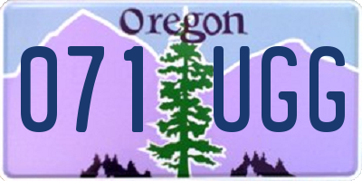 OR license plate 071UGG