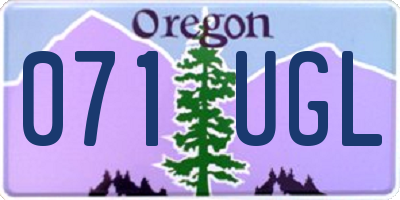 OR license plate 071UGL