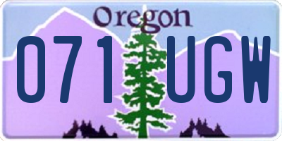 OR license plate 071UGW