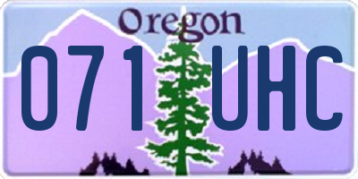 OR license plate 071UHC