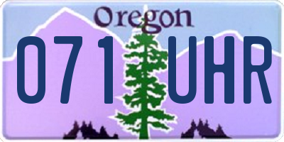 OR license plate 071UHR
